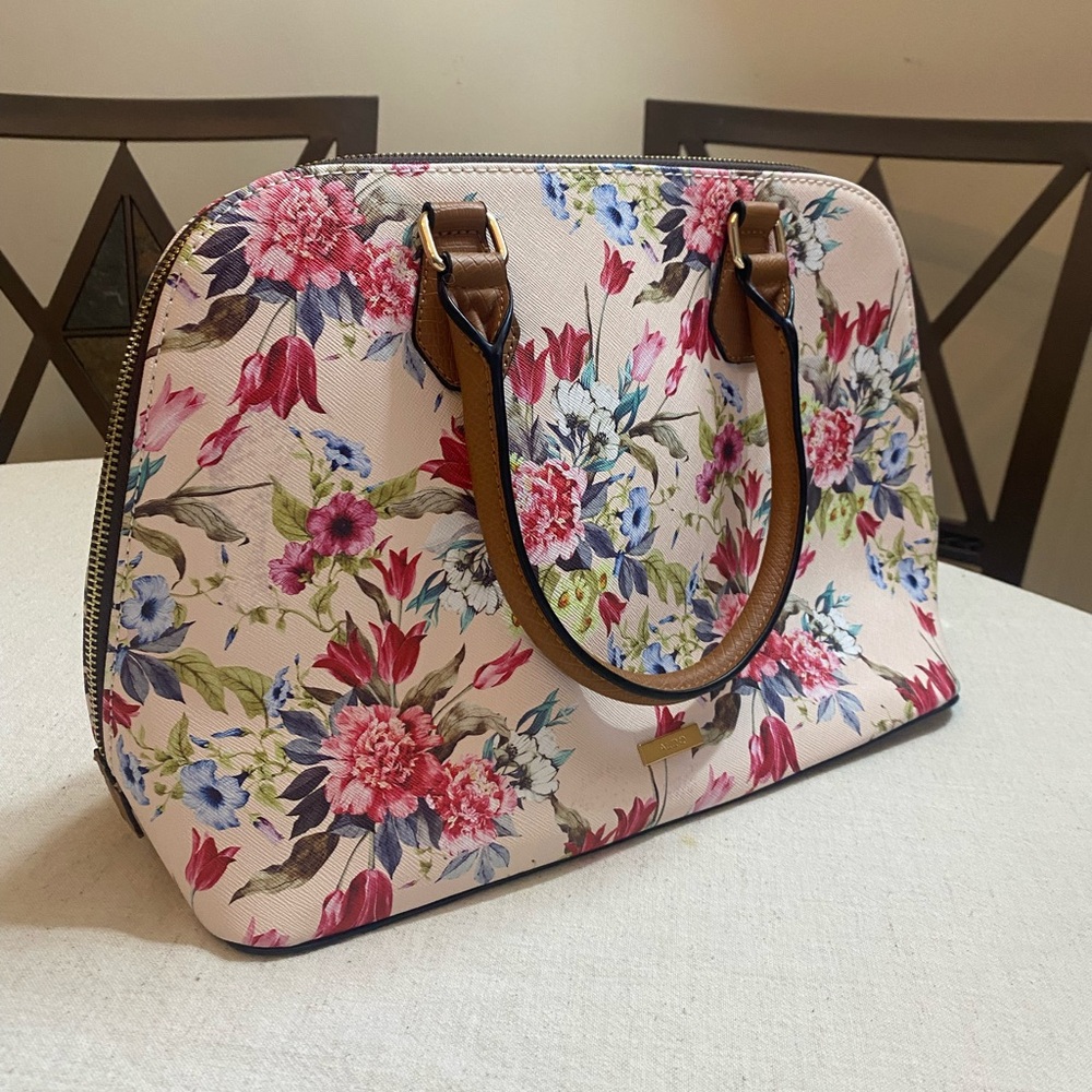 Aldo Floral Zipper Dome Purse